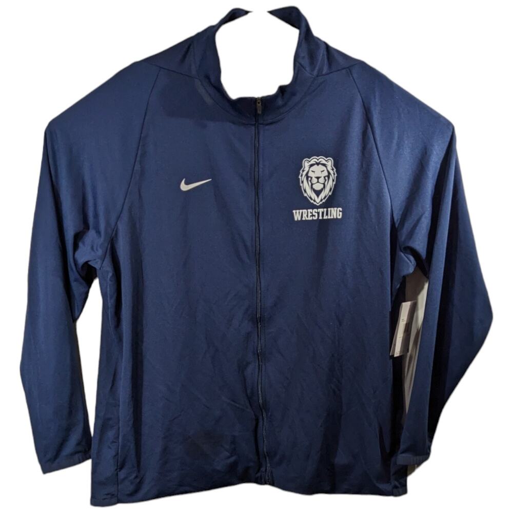 Lions Wrestling Warm Up Track Jacket Competition Mens M Medium Navy Blue Nike